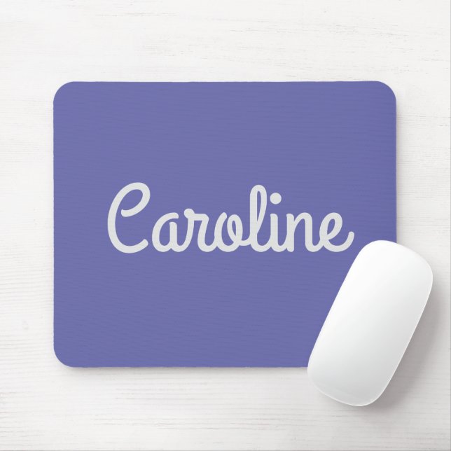 Simple Cute Script Typography Personalized Purple Mouse Pad (With Mouse)
