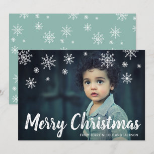 Simple Cute Snowflakes Modern Christmas Holiday Card