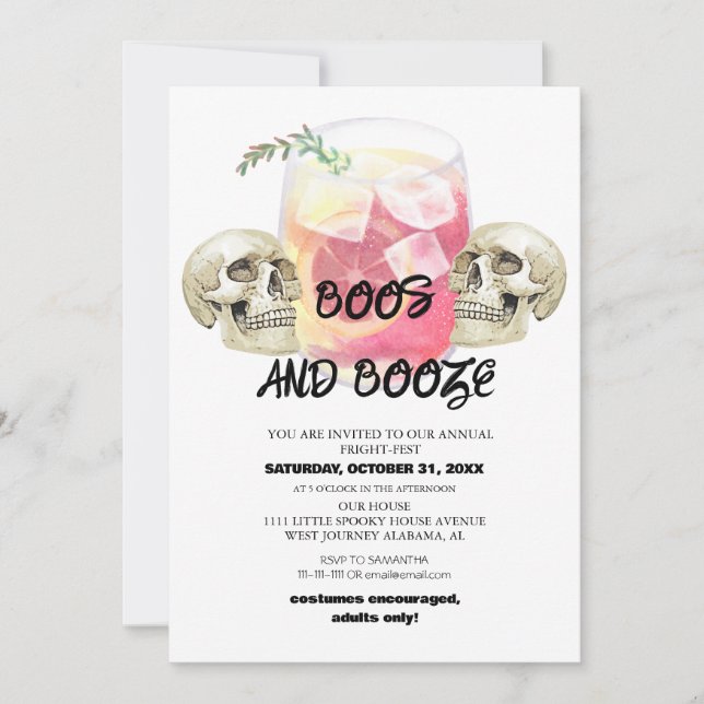 simple cute spooky halloween costume party  invita invitation (Front)