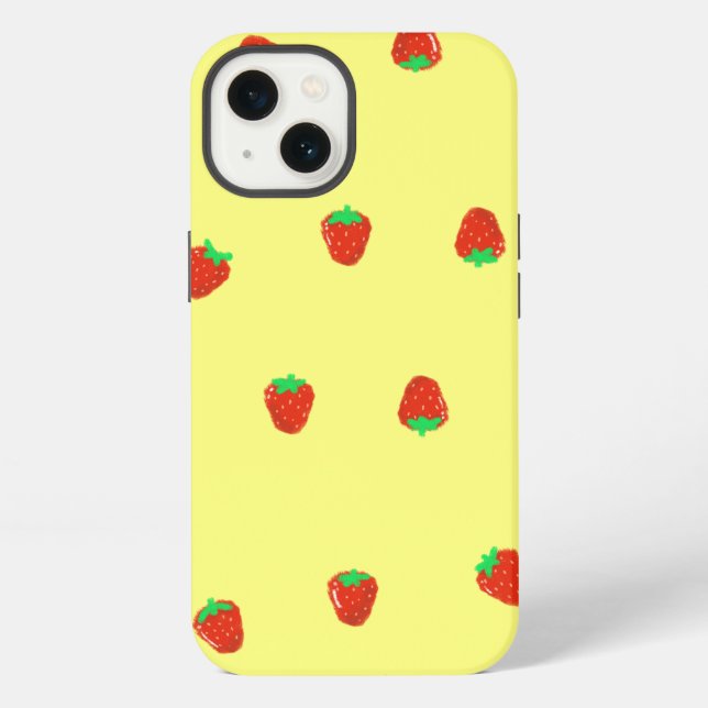 Simple Cute Strawberry pattern Phone case (Back)