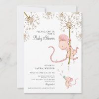 Simple Cute Watercolor Mouse Baby Shower 
