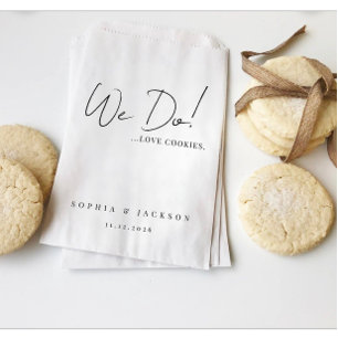 Simple Cute Wedding Quote   We Do Black Text Favour Bag
