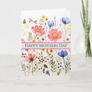 Simple Cute Wildflower Folded Greeting Card