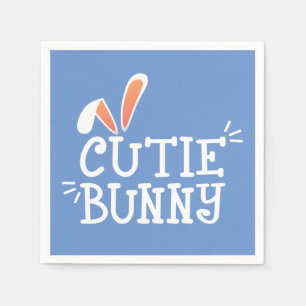 Simple Cutie Bunny Easter Typograph   Paper Napkin