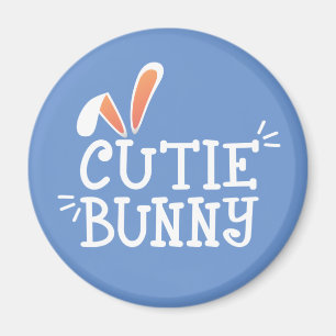 Simple Cutie Bunny Easter Typography   Magnet