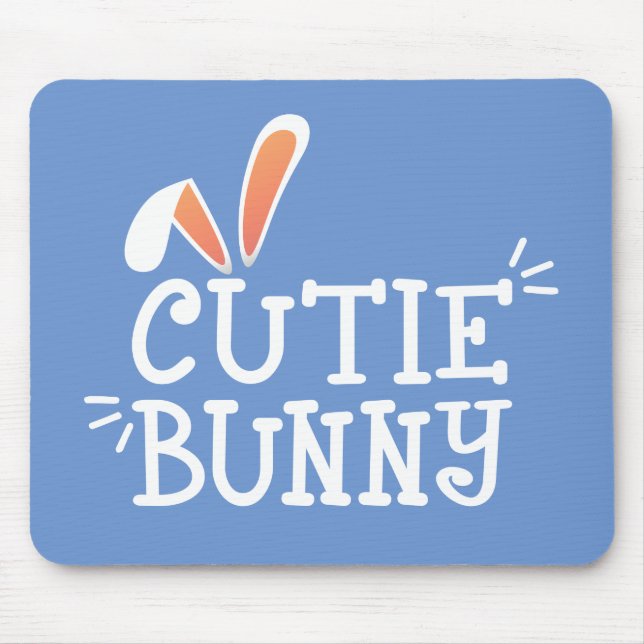 Simple Cutie Bunny Easter Typography | Mousepad (Front)