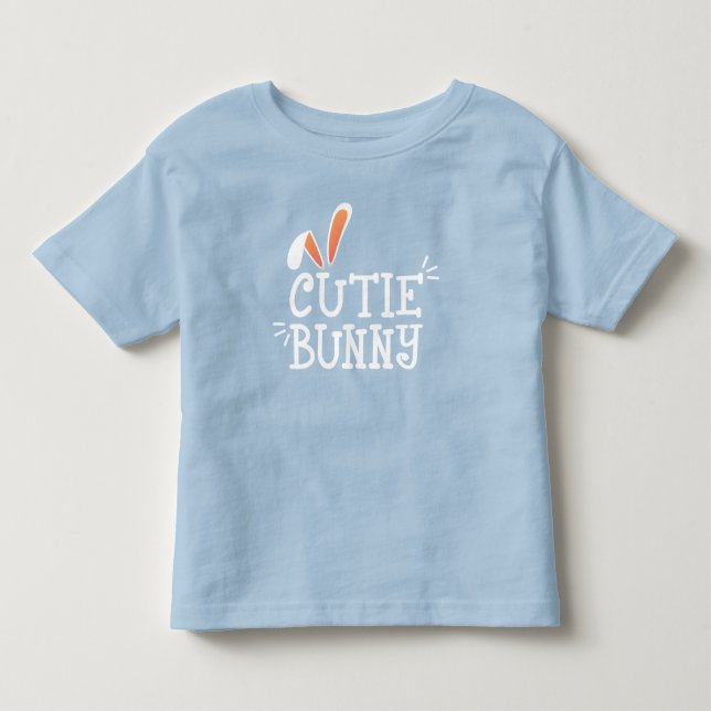 Simple Cutie Bunny Easter Typography | T-Shirt (Front)