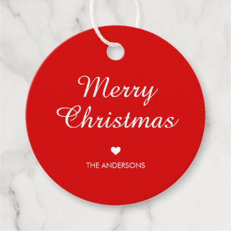 Simple Cutom text Minimal Merry Christmas Favour Tags