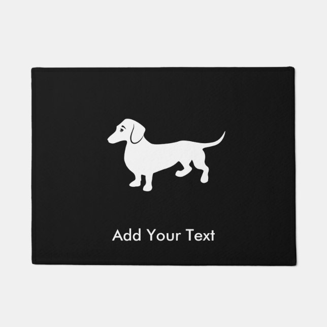 Simple Dachshund Customizable Doormat (Front)
