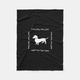 Simple Dachshund Customizable Fleece Blanket