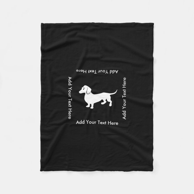 Simple Dachshund Customizable Fleece Blanket (Front)
