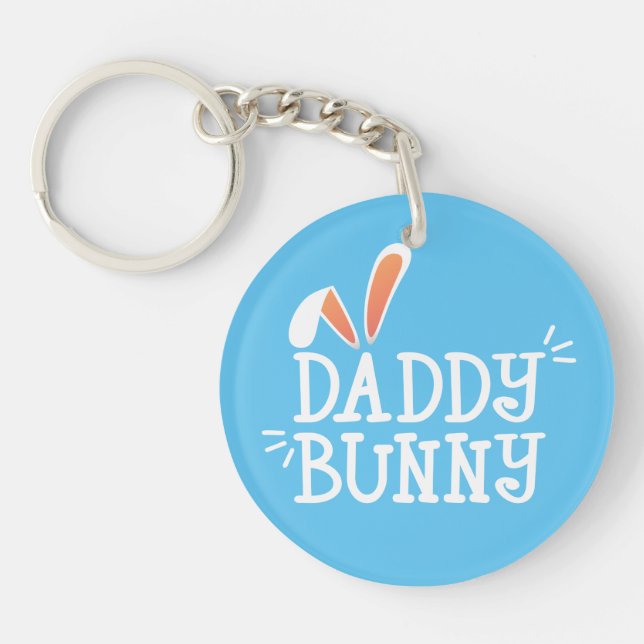 Simple Daddy Bunny Easter Typography | Keychain (Front)