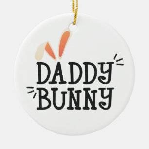 Simple Daddy Bunny Easter Typography   Ornament