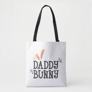 Simple Daddy Bunny Easter Typography Tote Bag