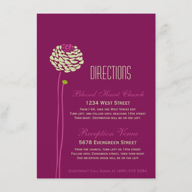 Simple Dahlia - Green & Purple Directions Insert (Front)