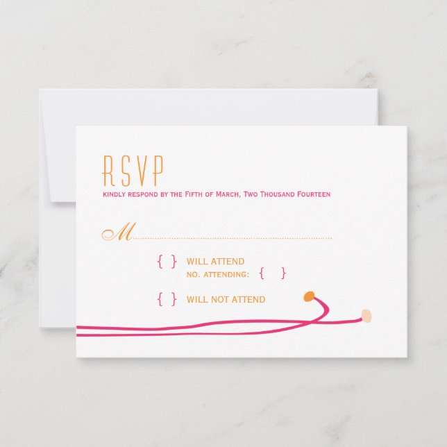 Simple Dahlia - Mariage rose et orange RSVP (Devant)