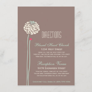 Simple Dahlia - Rustic Modern Directions Insert Invitation