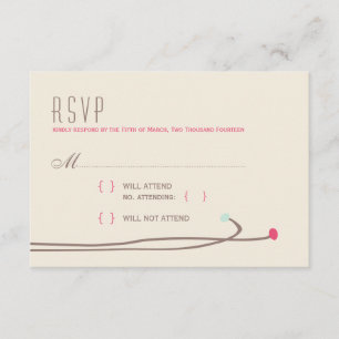 Simple Dahlia - Rustic Modern Wedding RSVP Card
