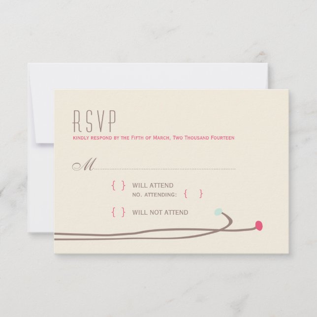 Simple Dahlia - Rustic Modern Wedding RSVP Card (Front)