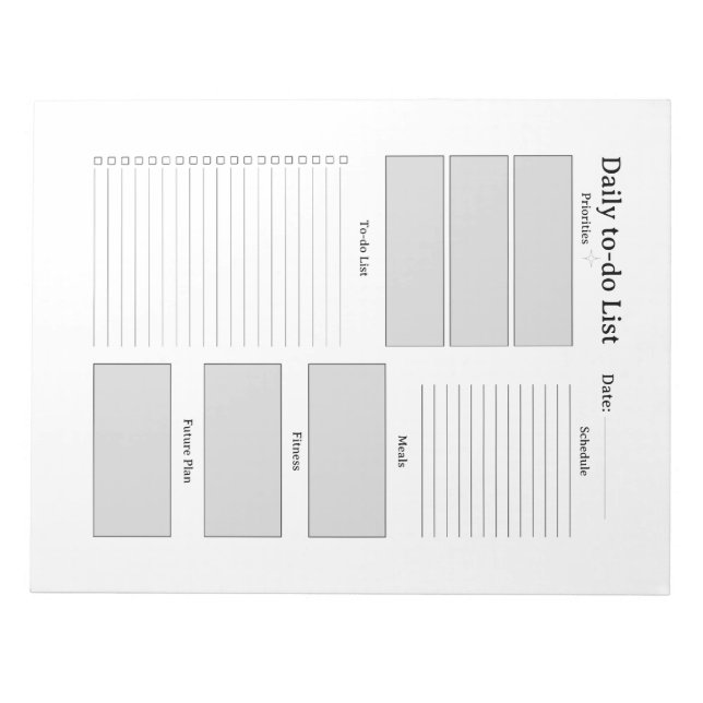 Simple Daily To‑Do List Notepad (Front)