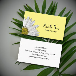 Simple Daisy Botanical Country Yellow  Business Card