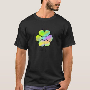 Simple Daisy Flower Drawing Pinkish Colour Botanic T-Shirt