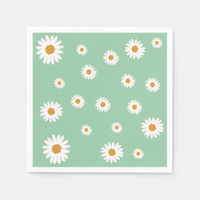 Simple Daisy  Theme Paper Napkin (Front)