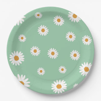 Simple Daisy Theme Paper Plates