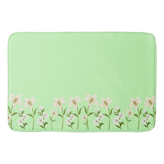 Simple daisy wildflowers bouquet floral wedding bath mat (Front)