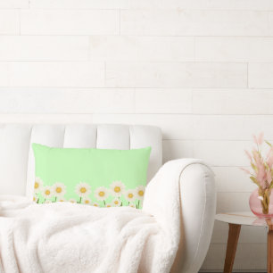 Simple daisy wildflowers bouquet floral wedding lumbar pillow