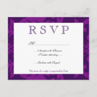 Simple Damask Aubergine RSVP