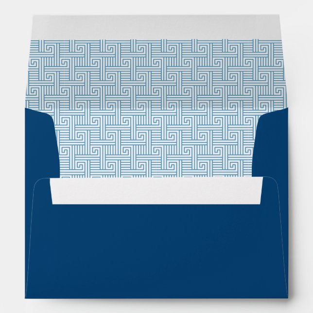 Simple Dark Blue Grecian Elegance Envelope (Back (Bottom))