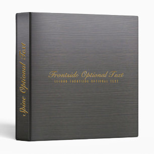 Simple Dark Gray Wood Grain Texture Monogram Binder