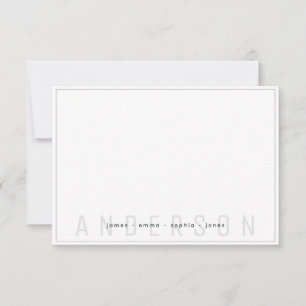 Simple Dark Green and Grey Border Family Last Name Card