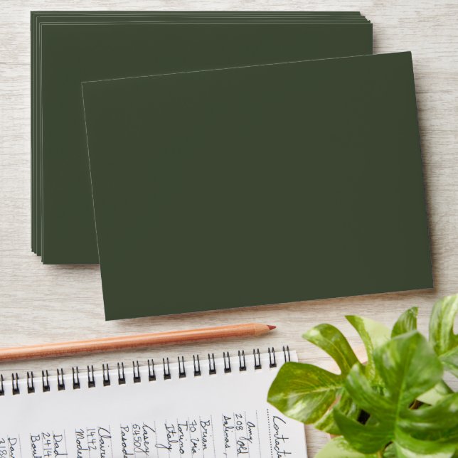 Simple Dark Green Deep Green Wedding Envelopes (Stacked)