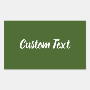 Simple Dark Green with White Script Text Template Sticker