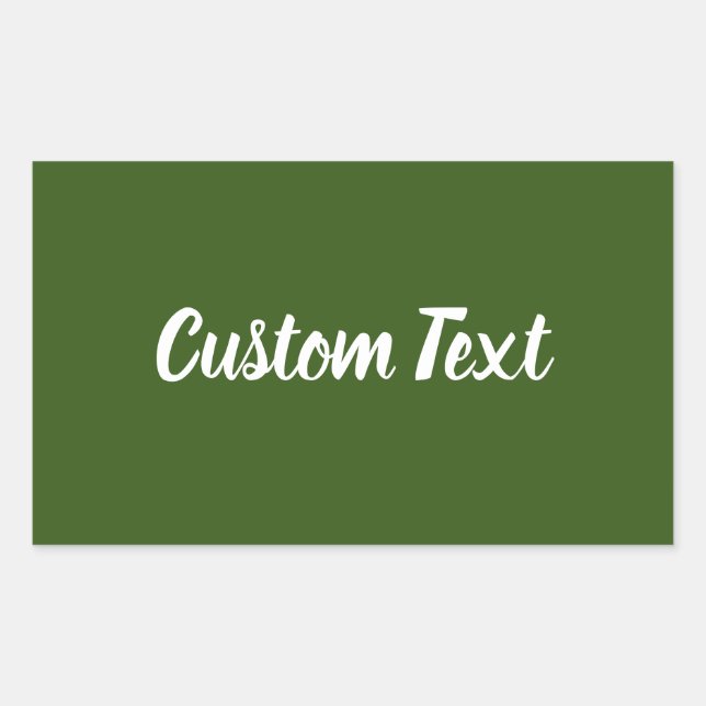 Simple Dark Green with White Script Text Template Sticker (Front)