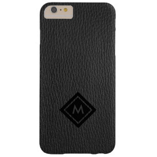 Simple Dark-Grey Faux Leather Print Barely There iPhone 6 Plus Case