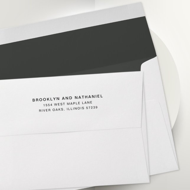 Simple Dark Grey Return Address Lined Envelope (Creator Uploaded)