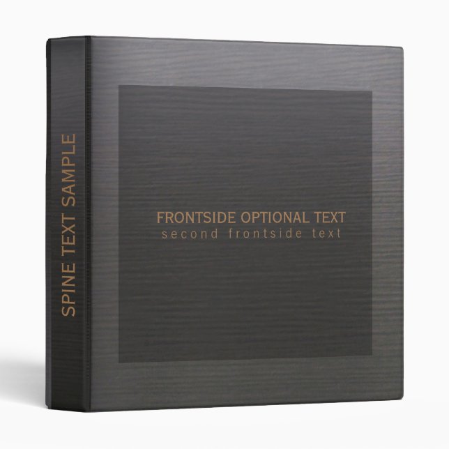 Simple Dark Grey Wood Grain Print 2 Binder (Front/Spine)