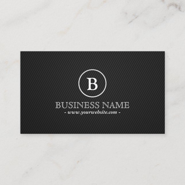 Simple Dark Monogram Plumbing Business Card (Front)