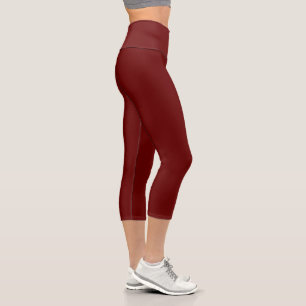 Simple Dark Red Authority® Capri Leggings