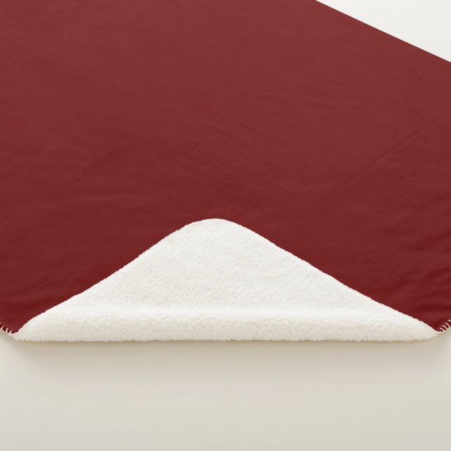 Simple Dark Red Authority®  Sherpa Blanket (3/4)