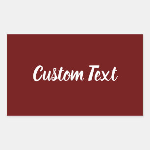 Simple Dark Red with White Script Text Template Sticker