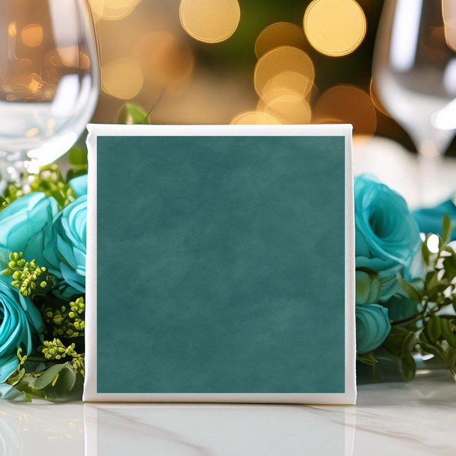 Simple Dark Teal Colour Editable Watercolor Napkin (Elegant dark teal watercolor wedding napkins with a minimalist design.)
