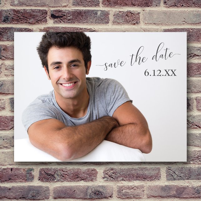 Simple Dark Text Save the Date Graduation Postcard (Creator Uploaded)