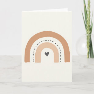 Simple Dashed Rainbow Heart Card