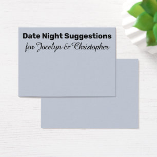 Simple Date Night Suggestions Dusty Blue Card