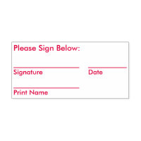 Simple Dated Signature Request Rubber Stamp