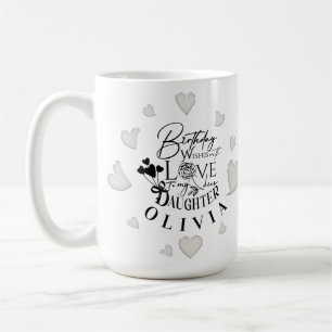 Simple Daughter Birthday Calligraphy Custom Name Coffee Mug